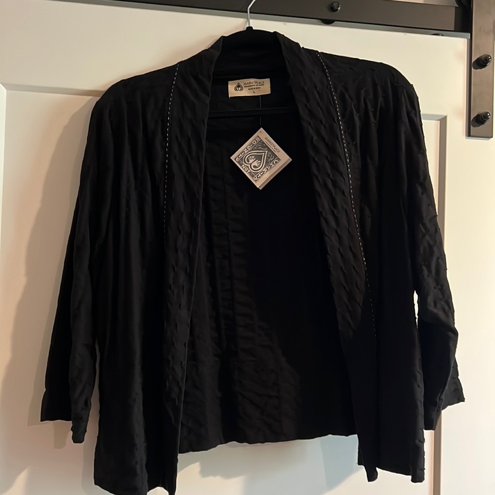 All cotton Shrug, light jacket, black